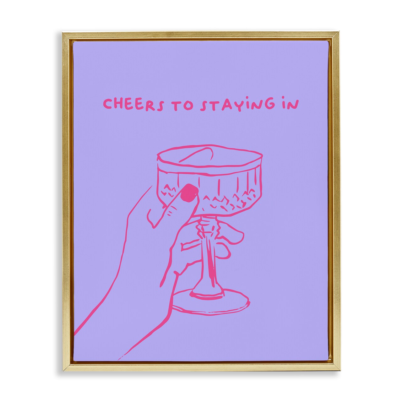 Stupell Industries Cheers To Staying In Floater Framed Canvas Wall Art Design by House of Lulu